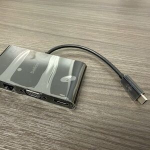 Belkin USB-C 4 in 1 HDMI Video Adapter - Black 4-Port VGA USB-A Ethernet